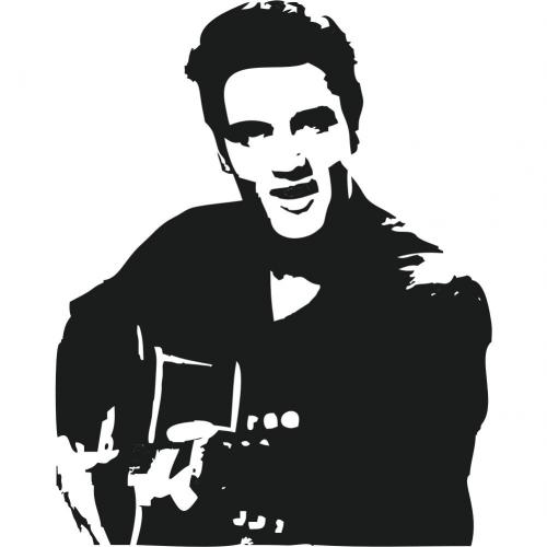 Samolepka Elvis Presley s kytarou