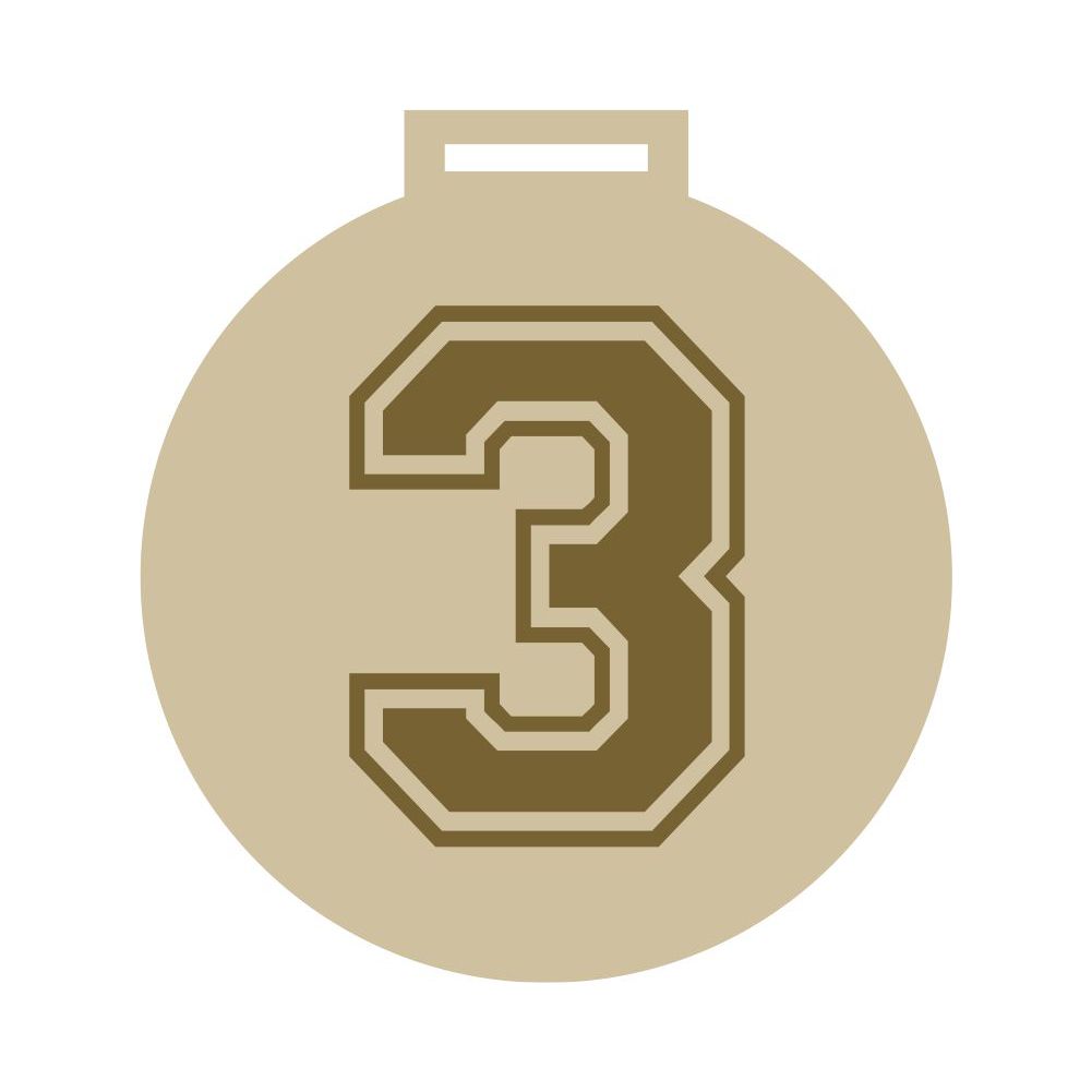 Medaile na krk s gravírovaným èíslem 3 - zvìtšit obrázek
